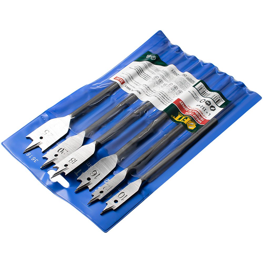 Набор сверл по дереву перовых 10-25 мм 6 шт Fit 36160