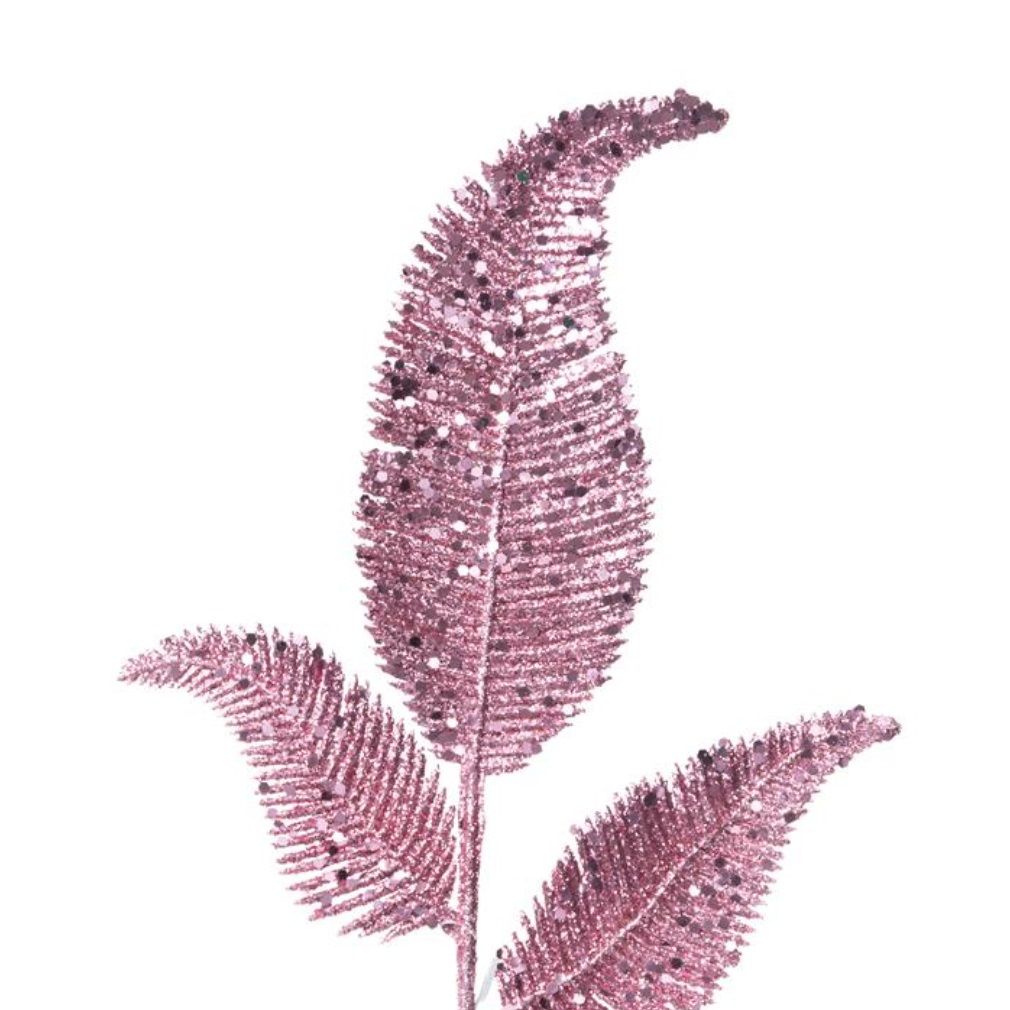 Украшение интерьерное  ветка Розовая с блестками 39x15x0,5 см