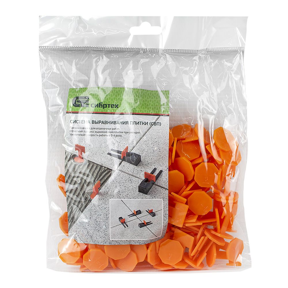 Система выравнивания плитки СВП - зажим 100 шт. (пакет ПЭНД) СИБРТЕХ