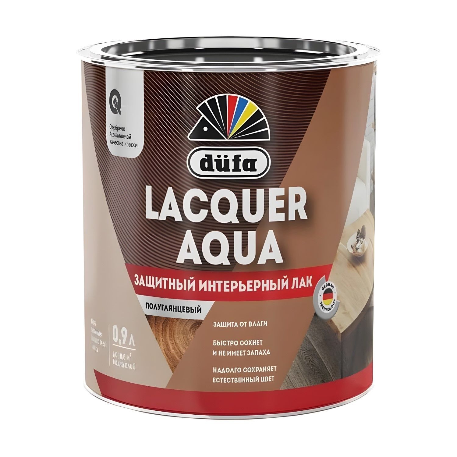 Лак акриловый для дерева Dufa Lacquer Aqua полуглянцевый 0,9 л