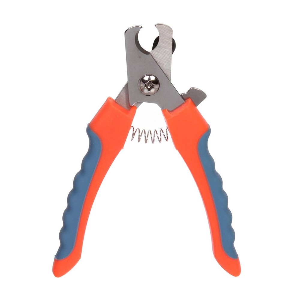 Когтерез для животных Зооультра пружинный механизм 16 см оранжево-бирюзовый ручки прорезиненные-волна