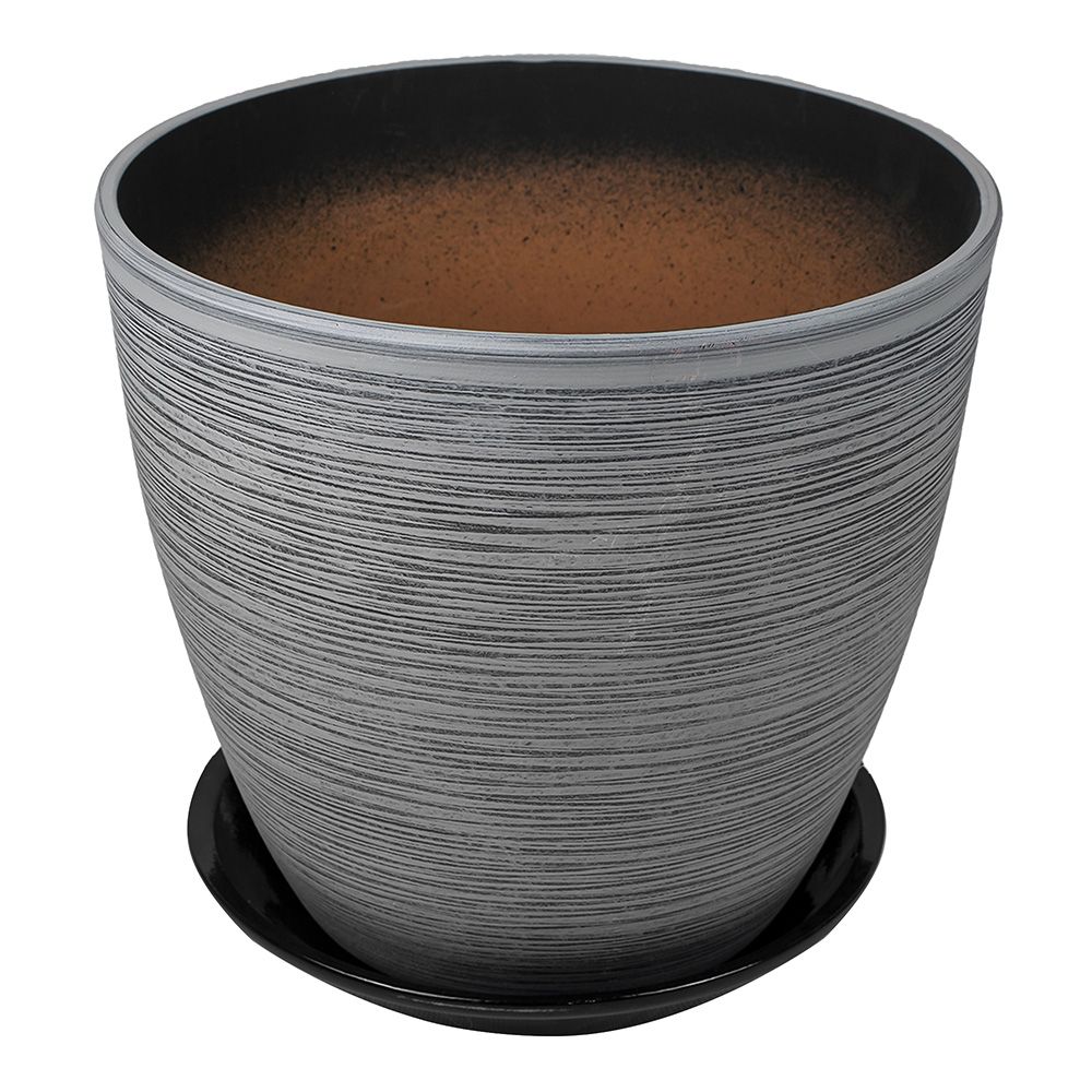 Горшок цветочный Бутон роспись лофт серый 21 см