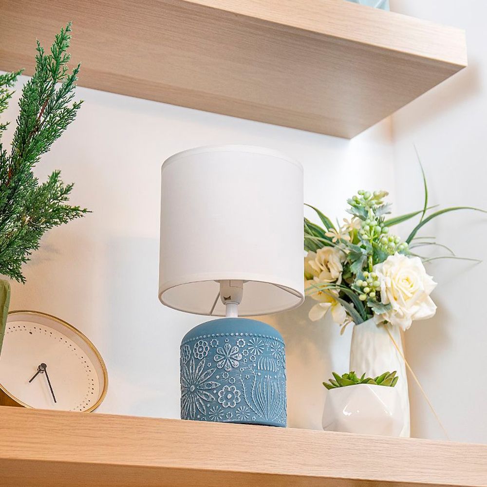 Светильник настольный Лючия 652 Инди 40Вт Е14 небесно-синий/белый