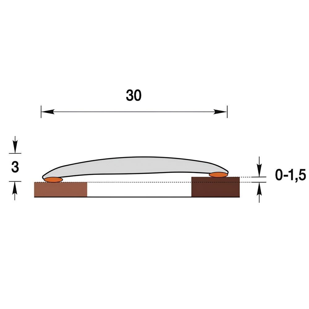Порог Изи 30мм 0,9м (10шт) Ясень серый