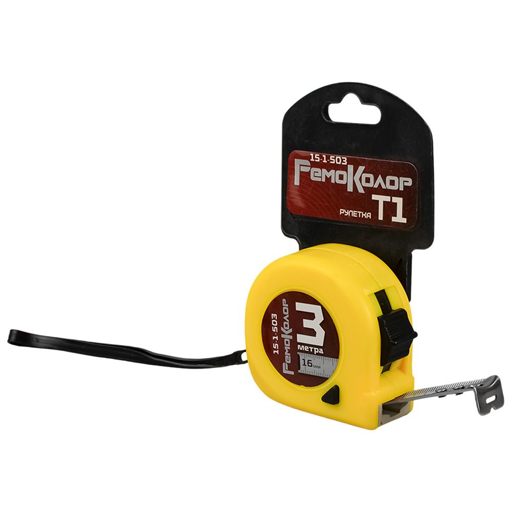 Рулетка 3 м х 16 мм T1 РемоКолор 15-1-503