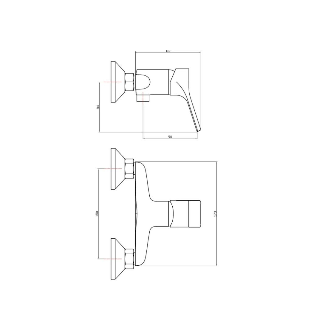 Смеситель для душа Esko Eiger EG80 однорычажный