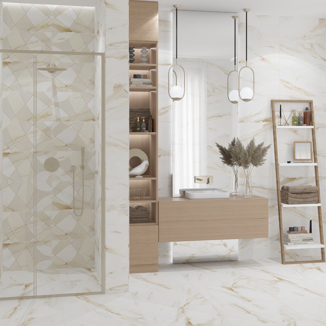 Керамогранит Azori Calacatta Royal 60х60 см бежевый 1,44 м2