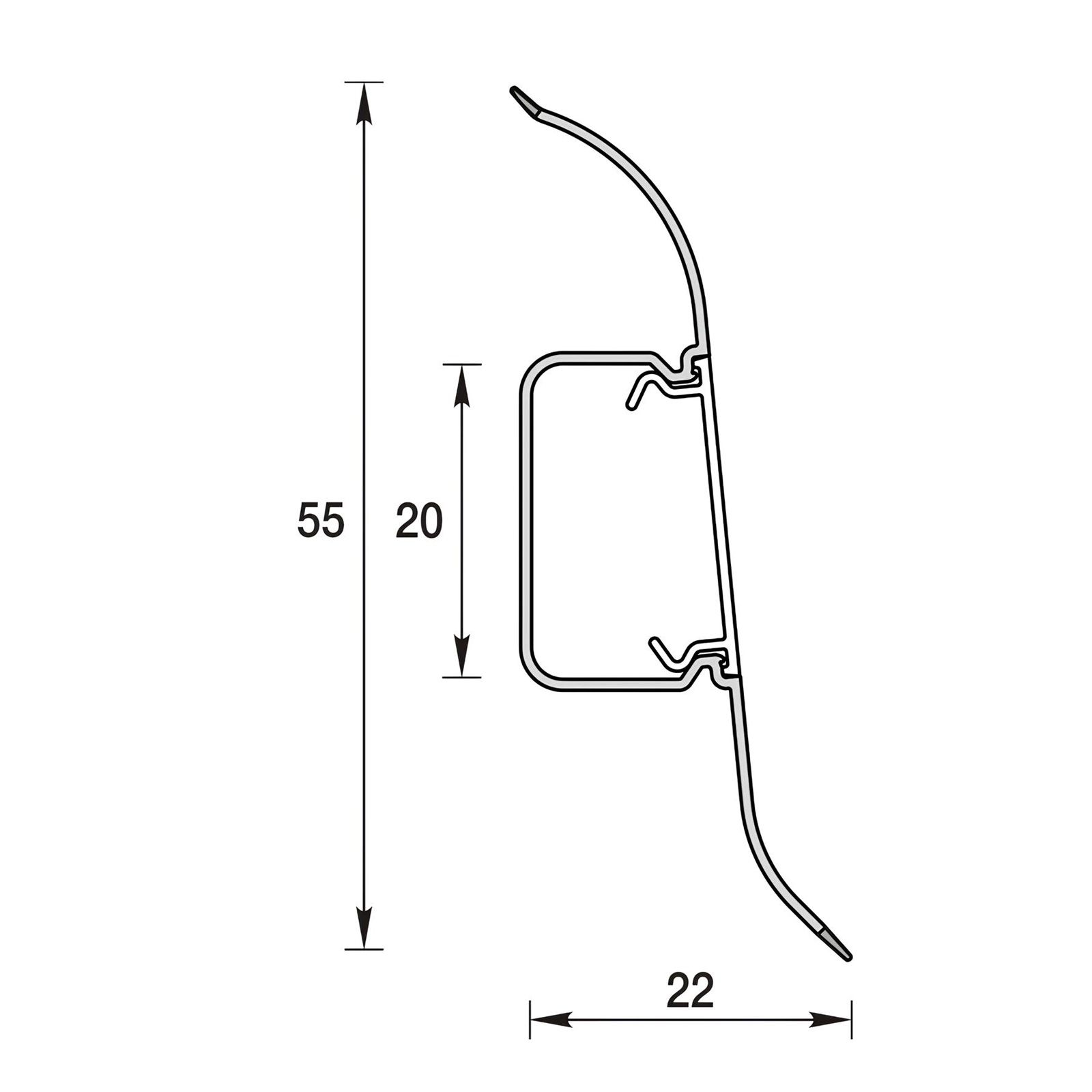 Плинтус напольный Лексида 55 мм 2,2 м 230 Дуб айсберг