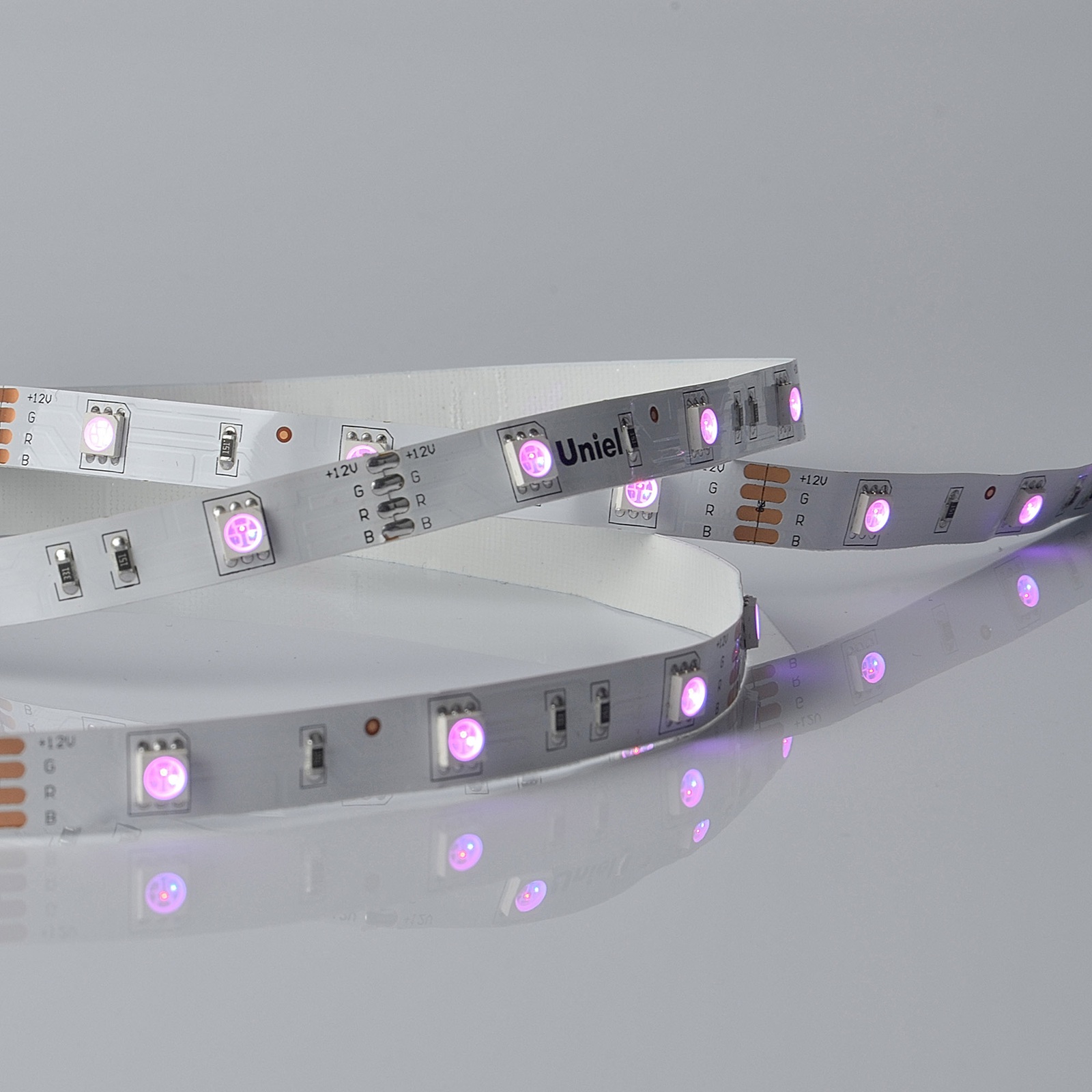 Лента светодиодная RGB 7,2W/m 30LED/m12V ULS-M22-5050-30LED/m-10mm-IP20-DC12V-7,2W/m-5M-RGB PROFI
