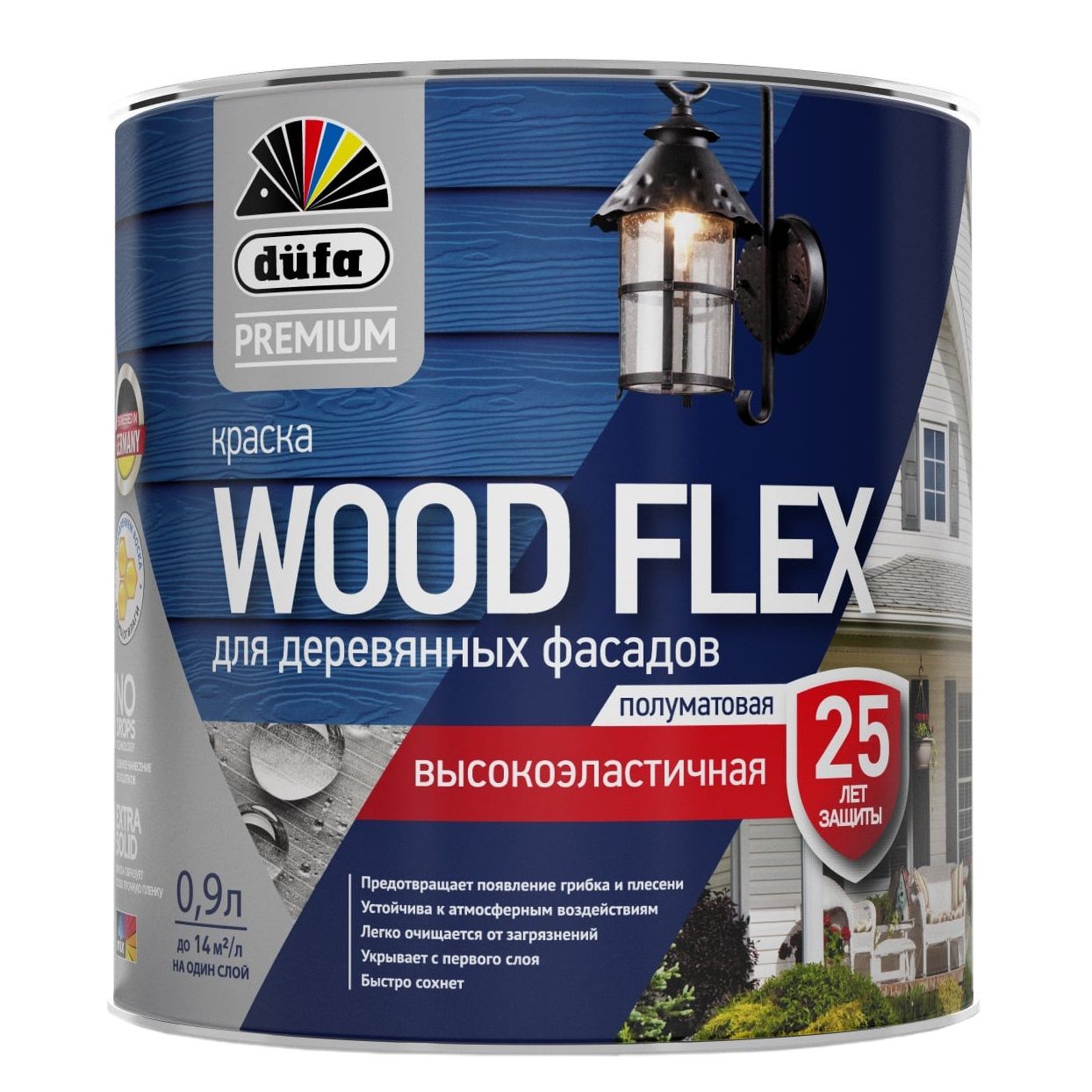 Краска фасадная Dufa Premium Woodflex База 1 белая 0,9 л
