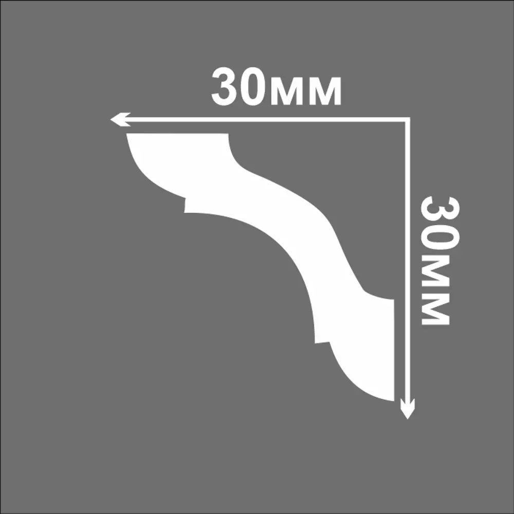 Плинтус потолочный Солид С06/30 30х2000 мм белый