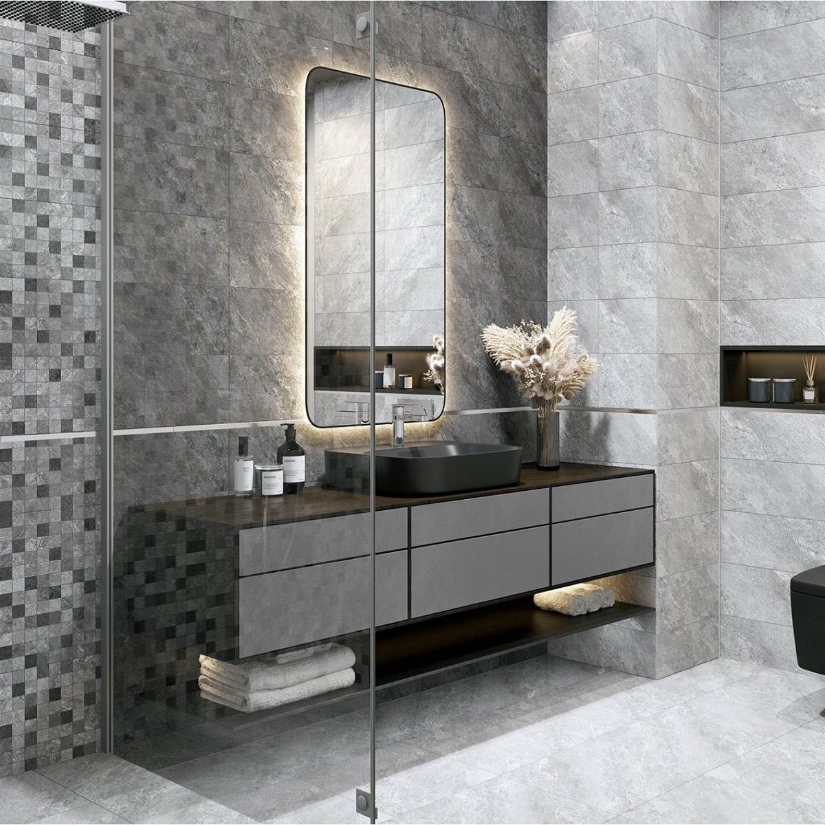 Плитка настенная Global Tile Balance GT 40x20 cерая 1,81 м2