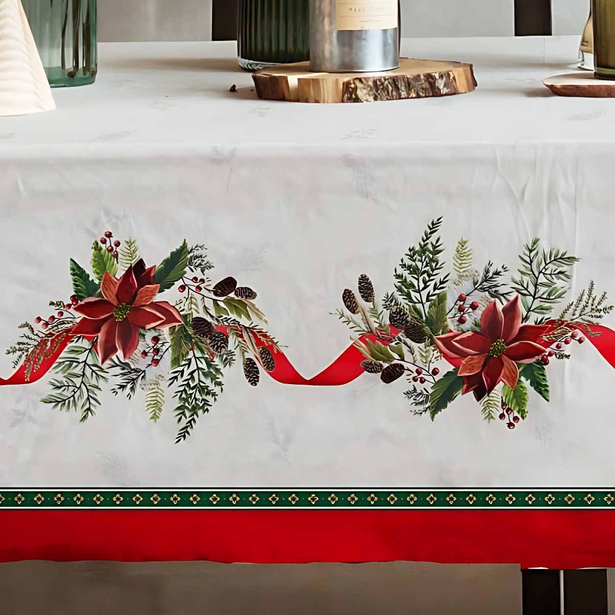 Скатерть рогожка Vse Doma 145х180 см 60321-1 Рождественское утро