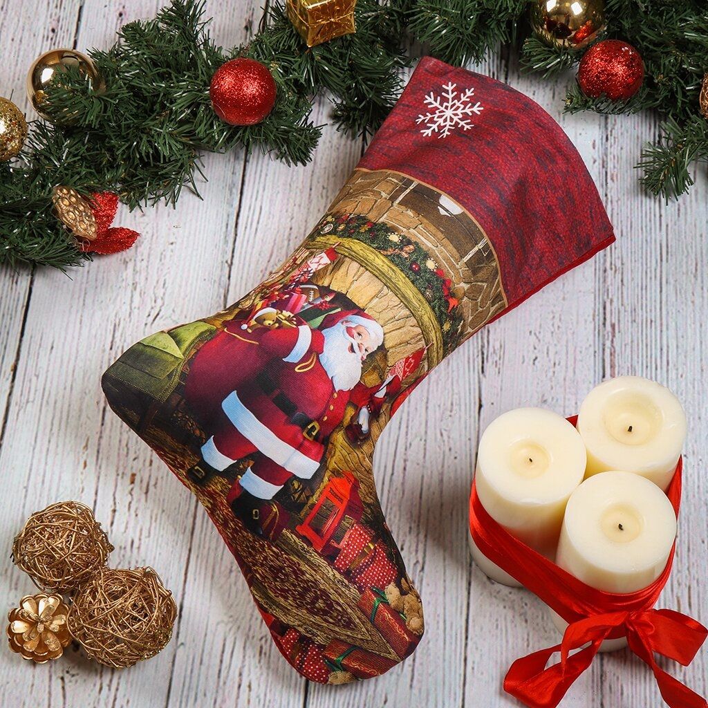 Украшение новогоднее Носок 16х22 см на петельке 10123-0222