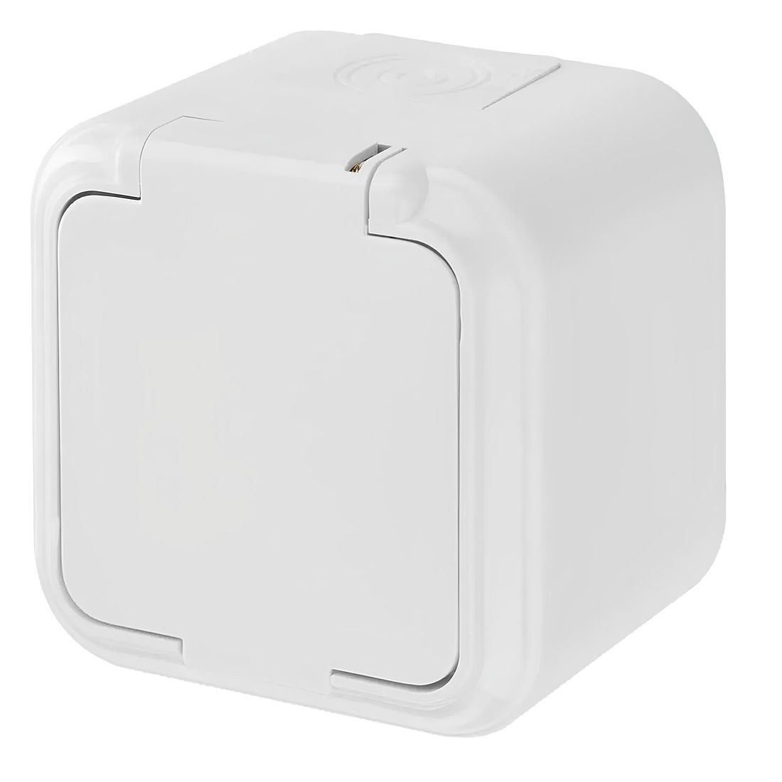 Розетка ОУ 1 мест белый земля пластик, крышка, IP54 РА16-297 Bylectrica Пралеска Аква