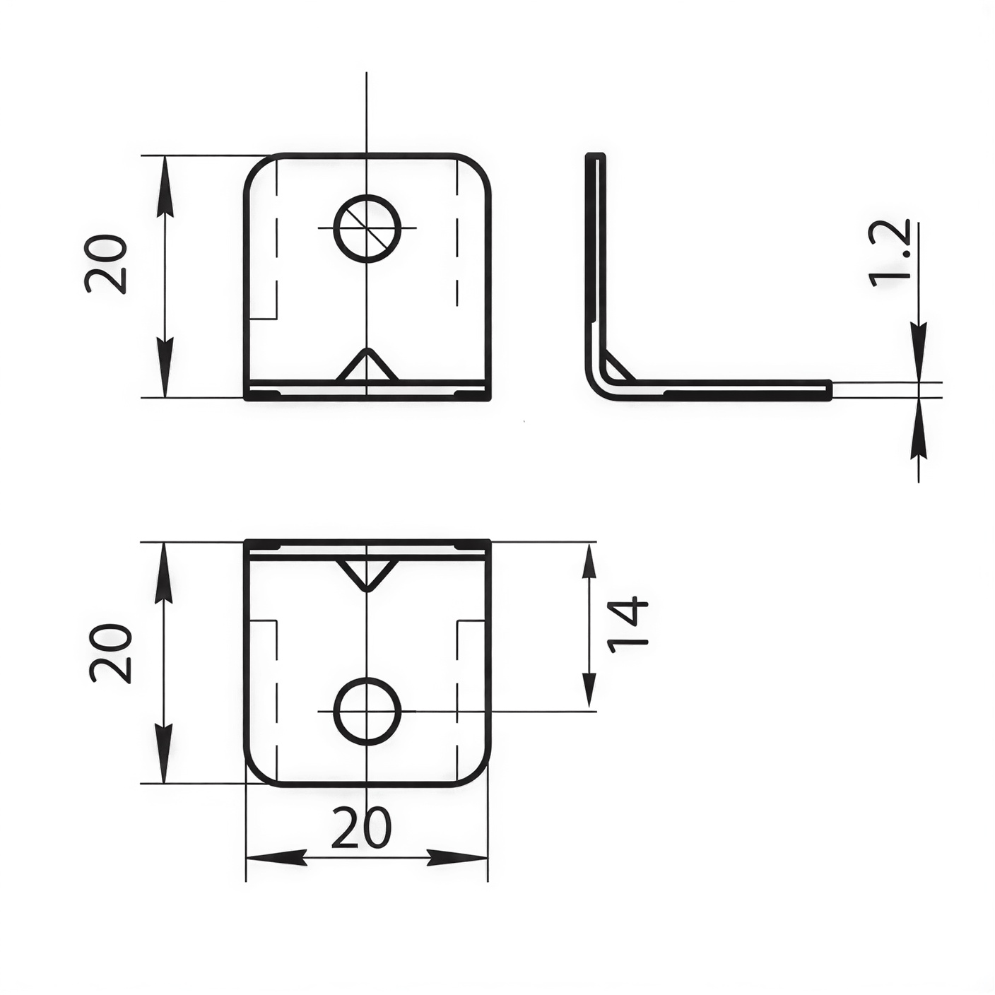 Уголок крепежный 20х20 мм с пластиковой крышкой орех Grandis