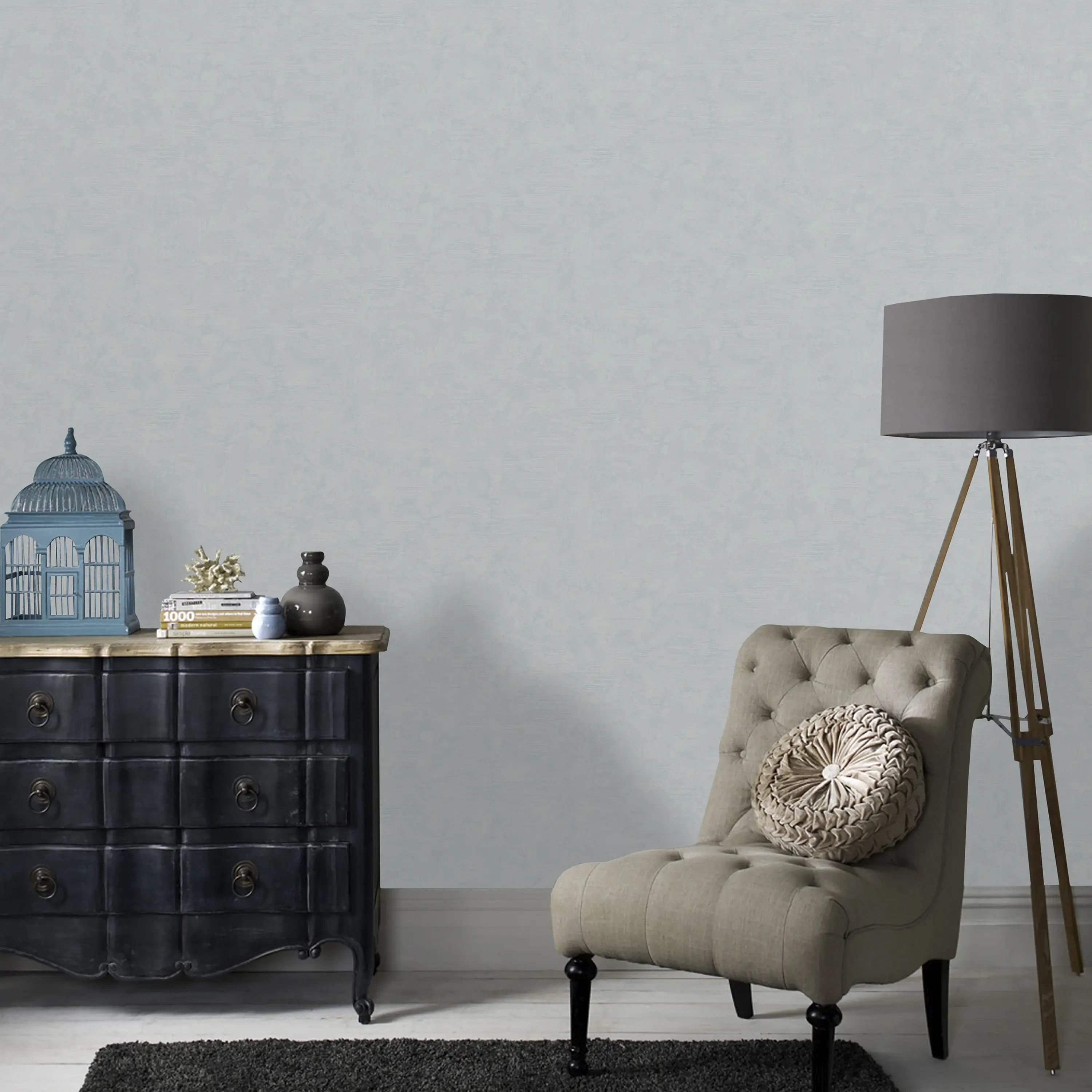 Обои Erismann Tanzania 60396-04 серые однотонные 1,06х10,05 м