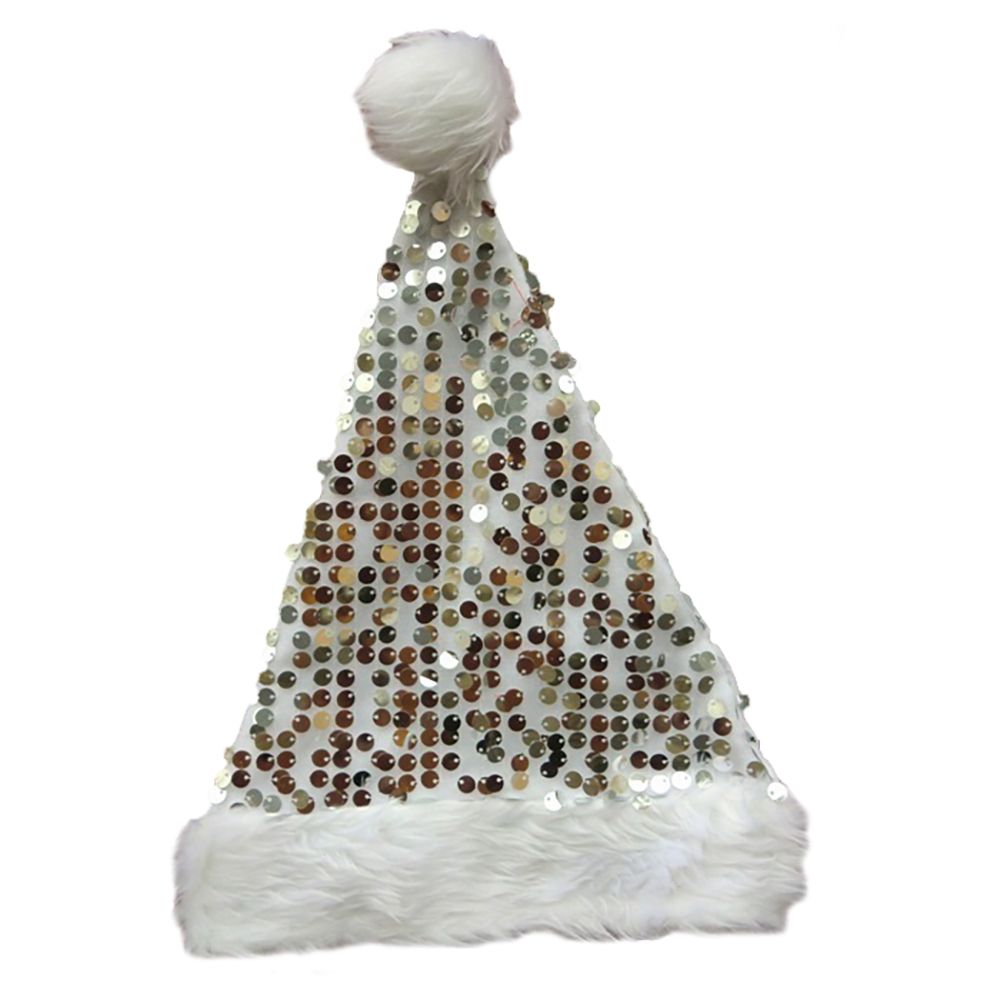 Колпак новогодний текстильный Моя Елочка 28х35 см с крупными пайетками шампань 2024-0323