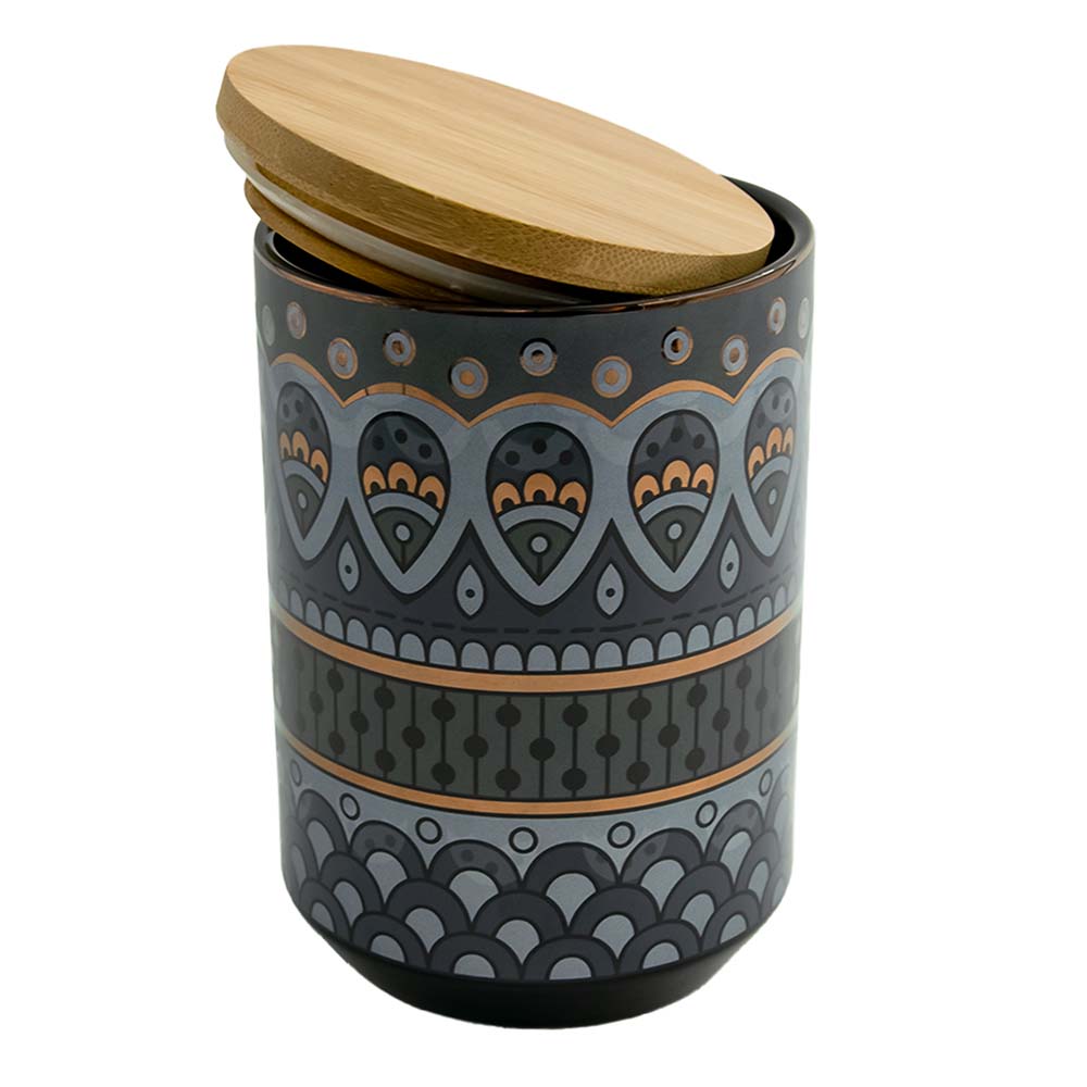 Банка для сыпучих продуктов Nouvelle Чайхана с бамбуковой крышкой 820 мл 10х15 см