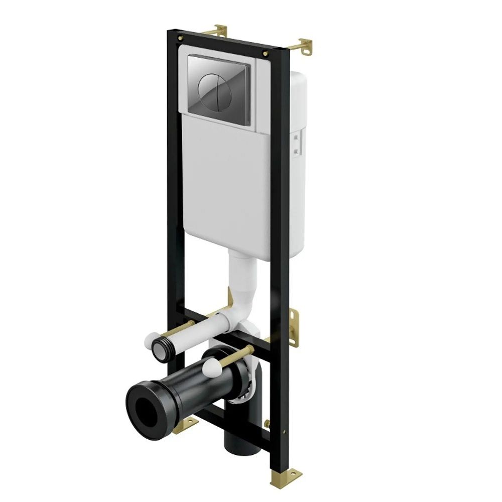 Инсталляция для подвесного унитаза Cersanit Black 35 с клавишей Leon хром глянцевый