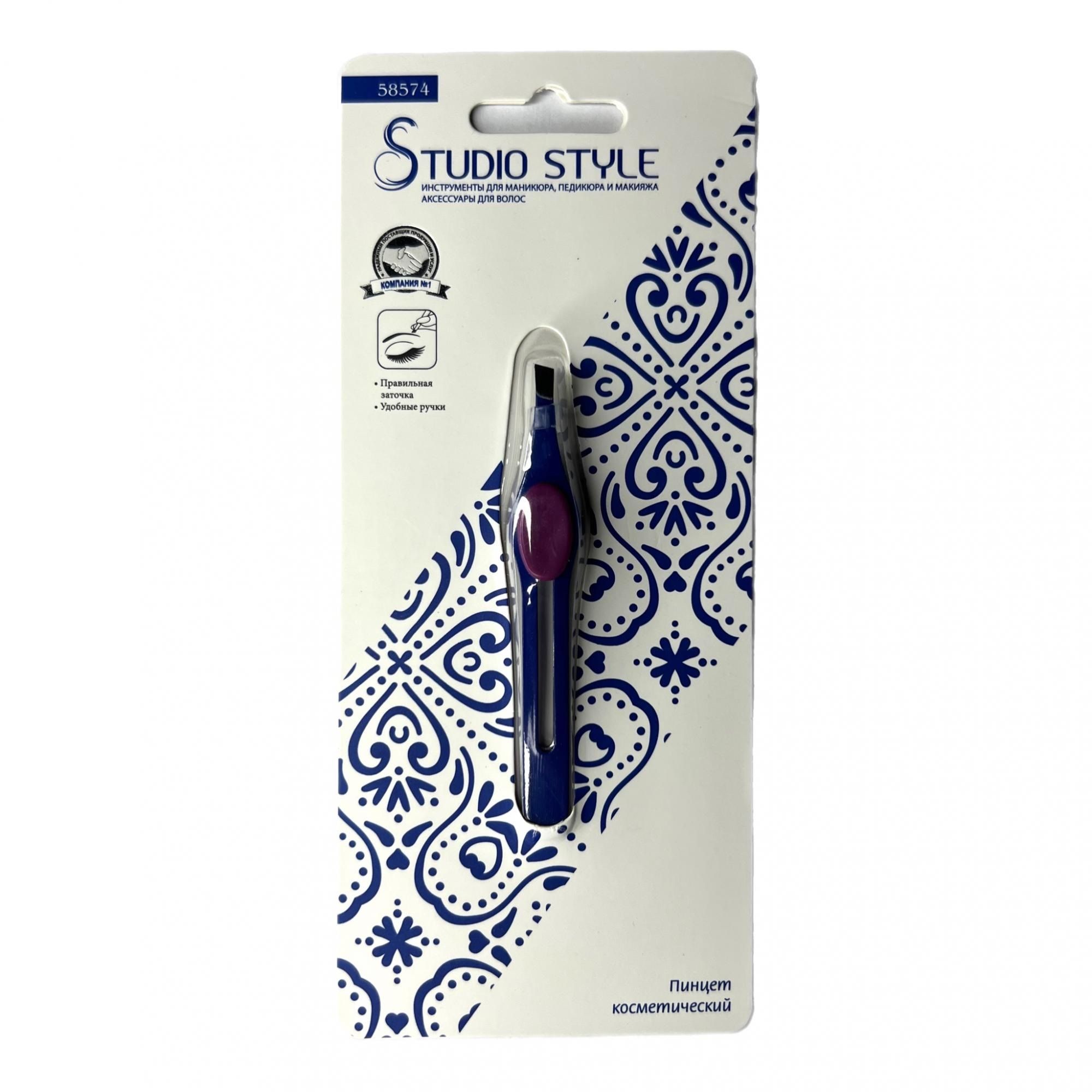 Пинцет косметический для бровей Studio Style