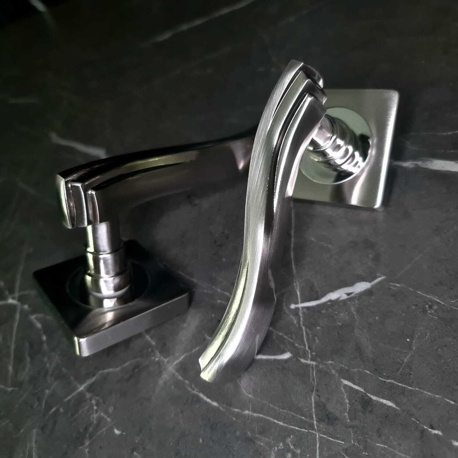 Ручка дверная LS Ардея мат никель/хром квадратная розетка