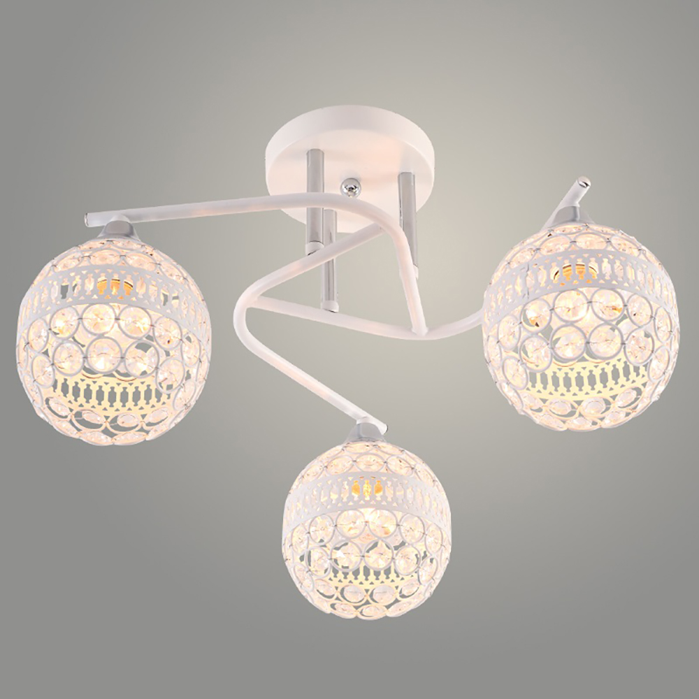 Люстра потолочная XA1585/3 WH+CR белый/хром 3х60Вт E27 d470 h270 crst, HN23