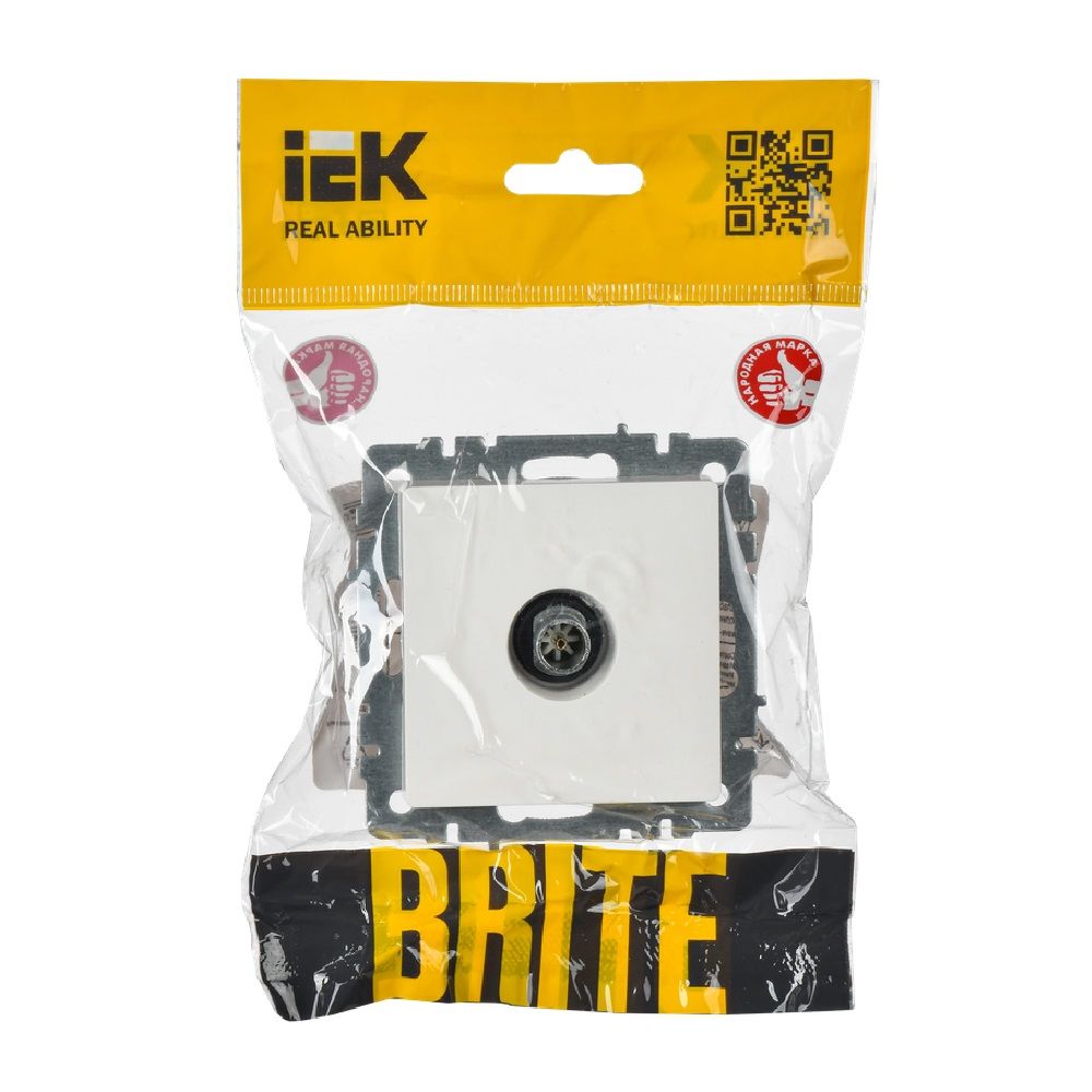 Розетка телевизионная оконечная TV СП Brite РТВ11-0-БрБ IEK BR-A10-O-K01 белый