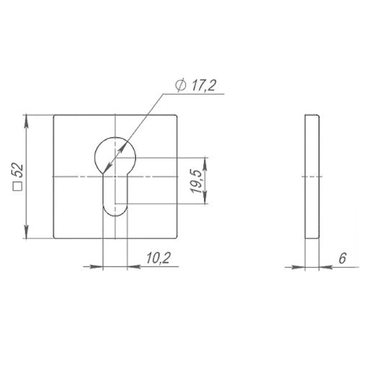 Накладка на цилиндр Rucetti RAP KH SLIM-S BL черный