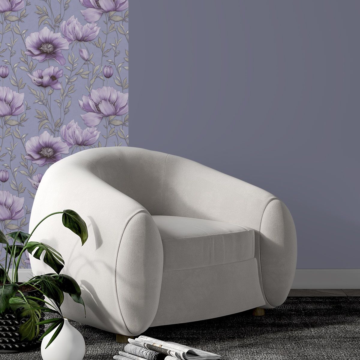 Обои Саратовские Салмон С14Ф Ф900 гр 2 01 синие однотонные 0,53х10,05 м