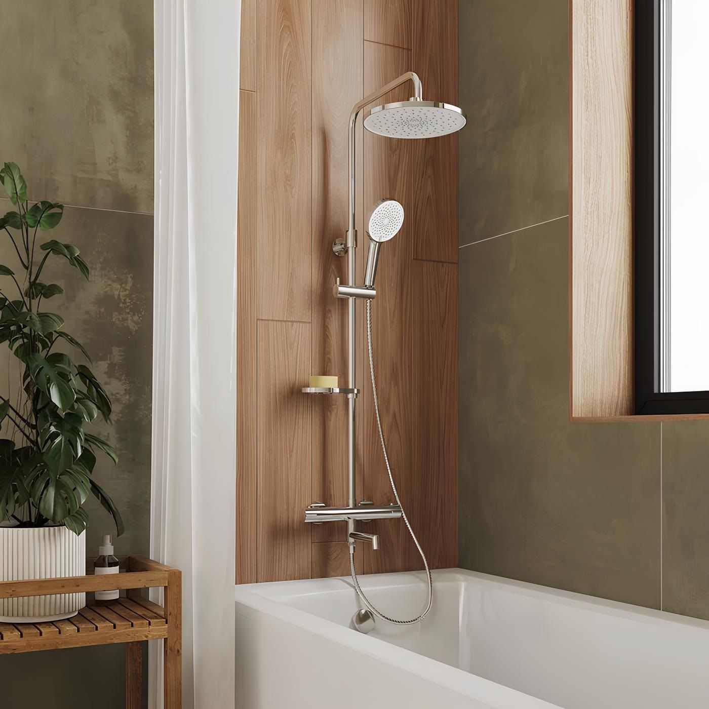 Душевая система Milardo Ideal Spa ILSSBTHM06 с тропическим душем и с термостатом