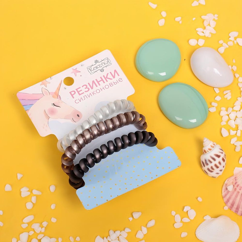 Резинки для волос силиконовые The Star Collection графит d5,5 см 3 шт