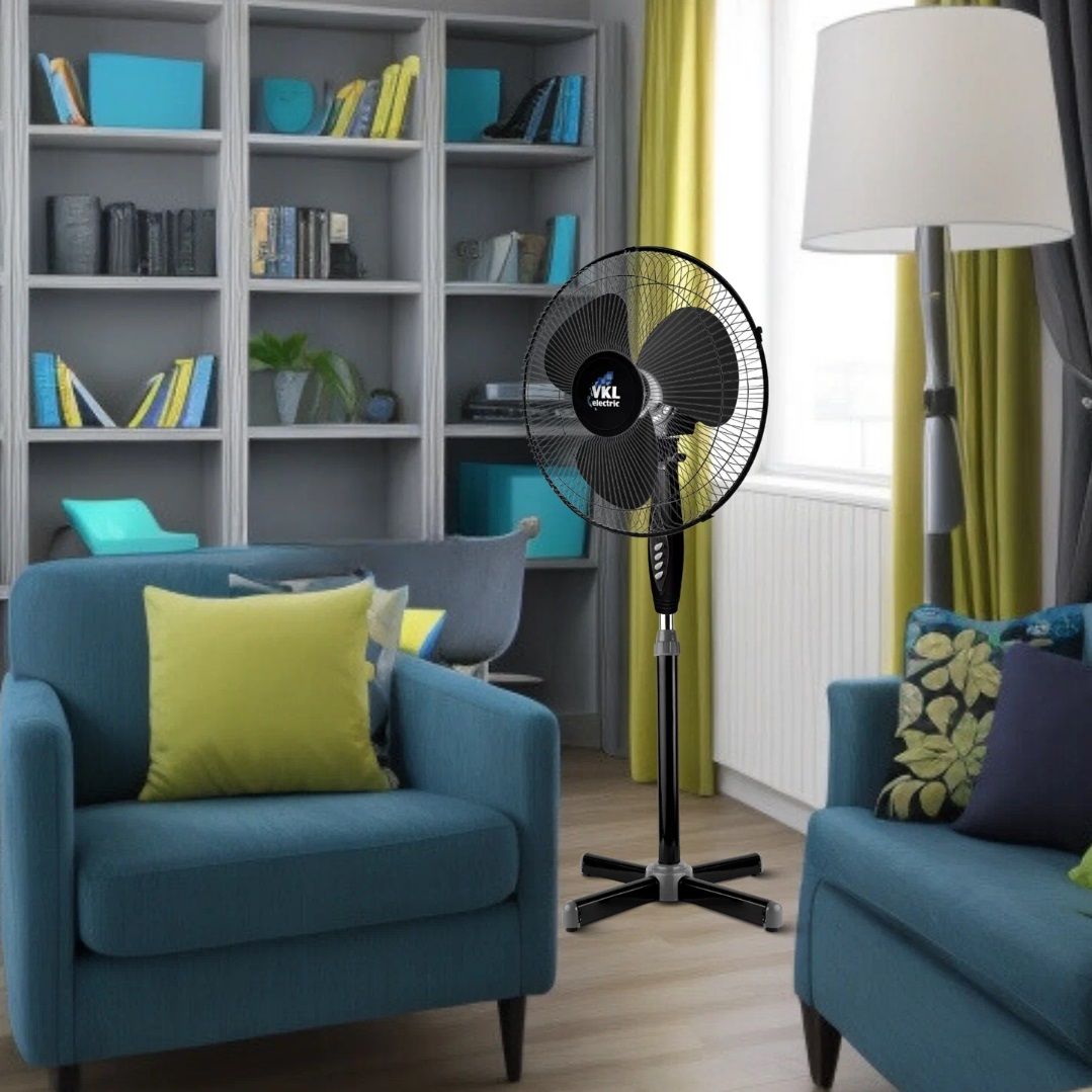 Вентилятор напольный VKL electric VGF-02-RC Black 40Вт 430 мм черный с пультом ду и таймером