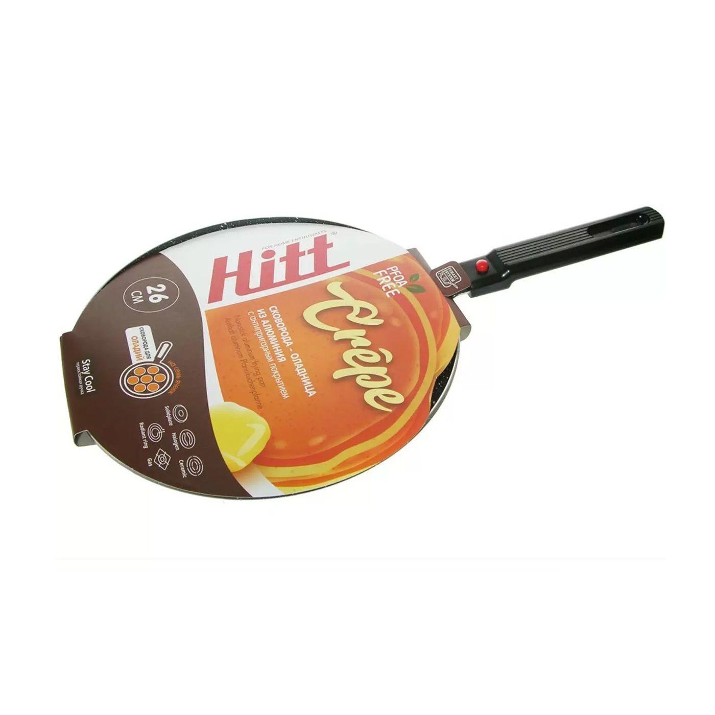 Сковорода оладница Hitt Crepe с а/п покрытием 7 ячеек 26см