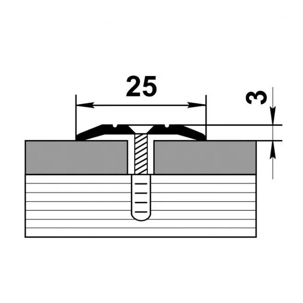 Профиль одноуровневый ПС 01.1800.058 25х1800 мм Бетон сильвер