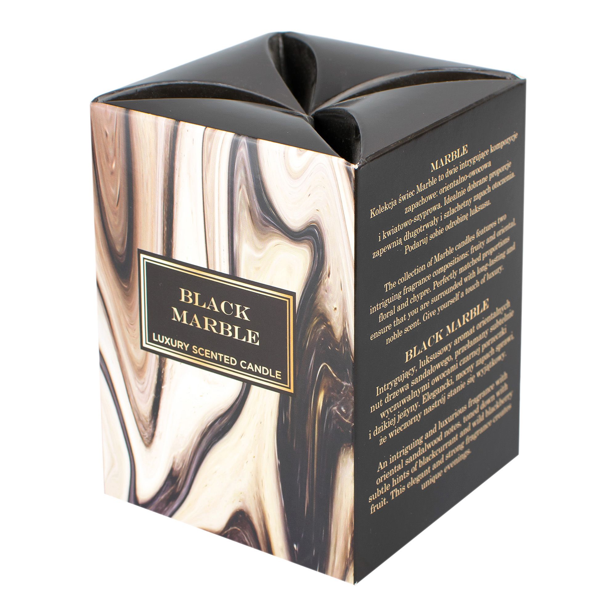 Свеча в стакане Мрамор 150гр ароматизированная Bartek