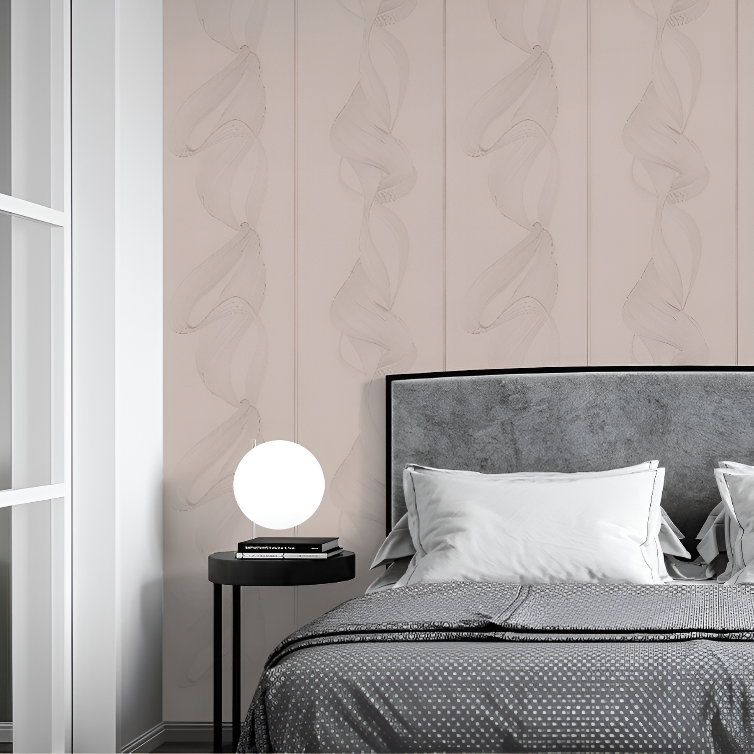 Обои Палитра Гламур 72615-28SL серые абстракция 1,06х10,05 м