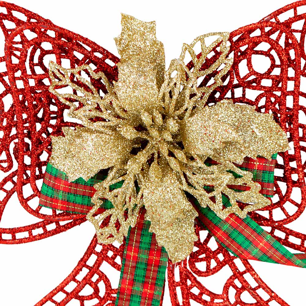 Украшение новогоднее Бант L18 W3 H22 см