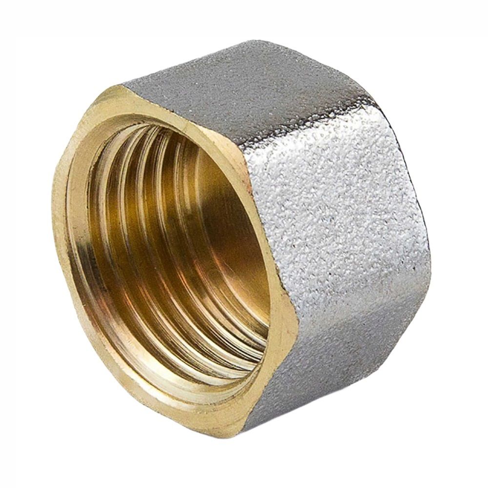 Заглушка латунь никель 1/2" ВР