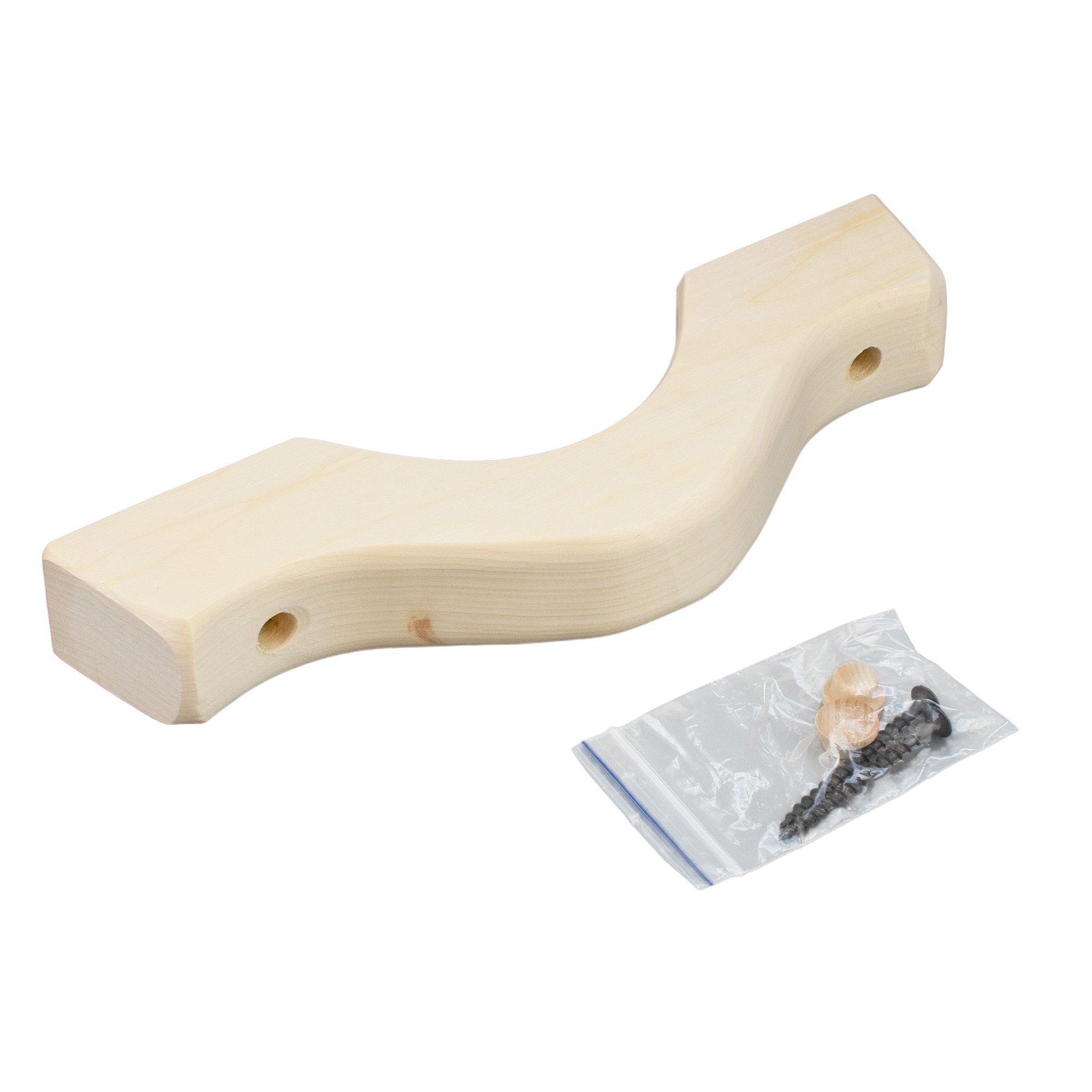 Ручка дверная большая с заглушками осина Банные штучки