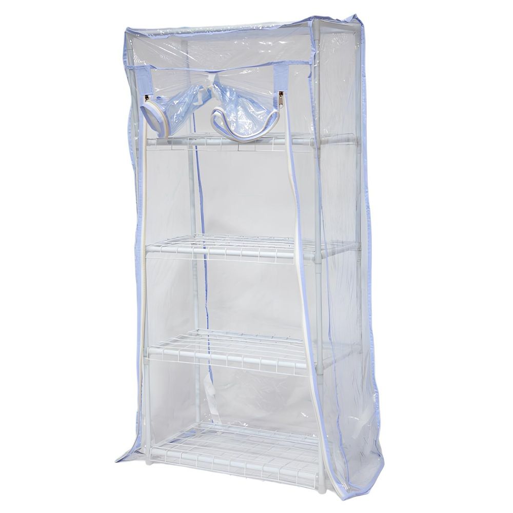 Парник для рассады 46x24x100 см 4 полки с чехлом ГеоПластБорд белый