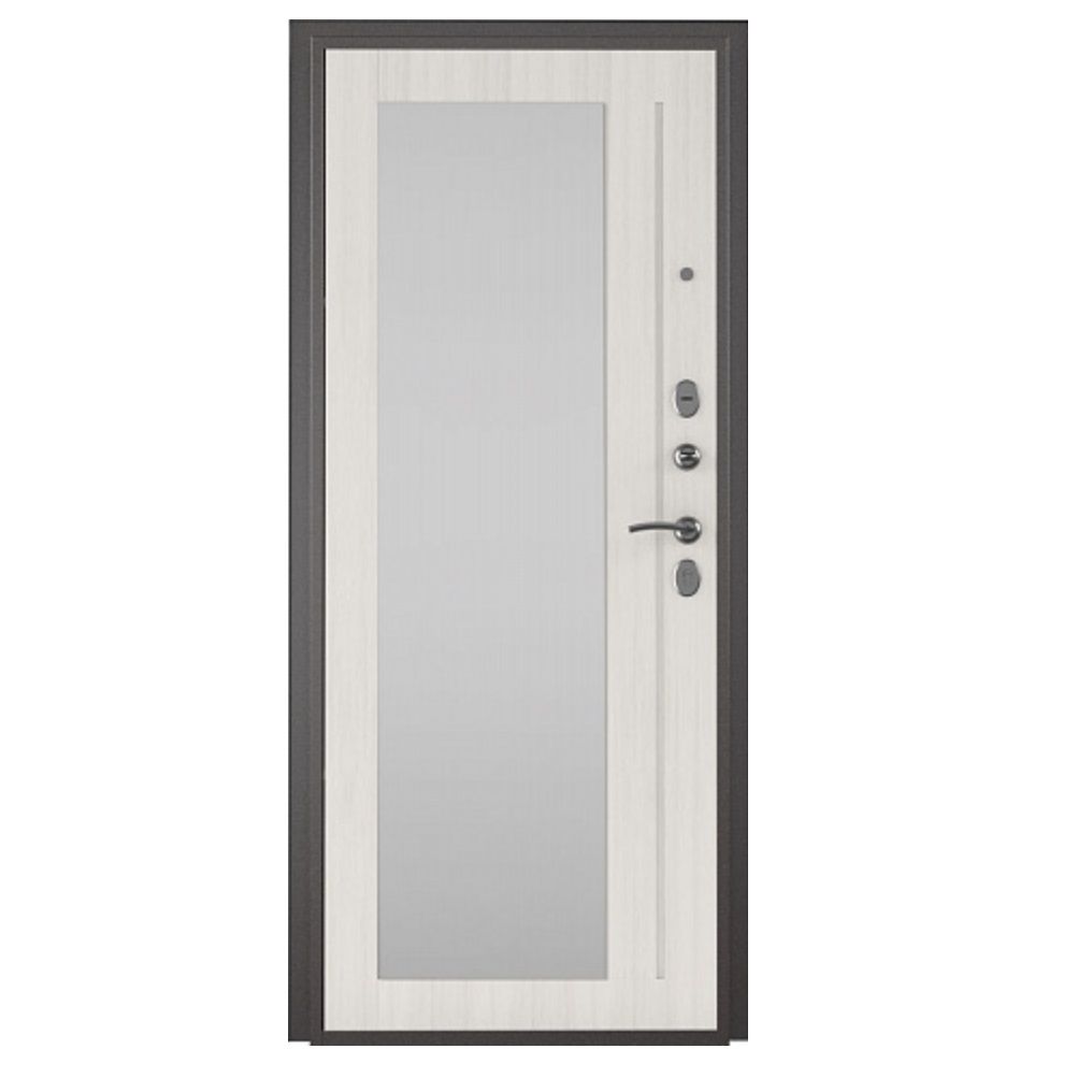 Дверь металл Титан графит зеркало 960х2050 мм R