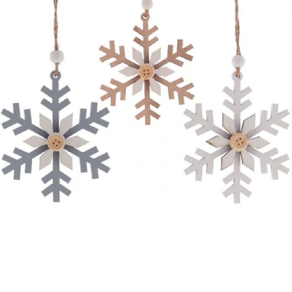 Украшение новогоднее Снежинка L8 W0,5 H11 см 3 вида
