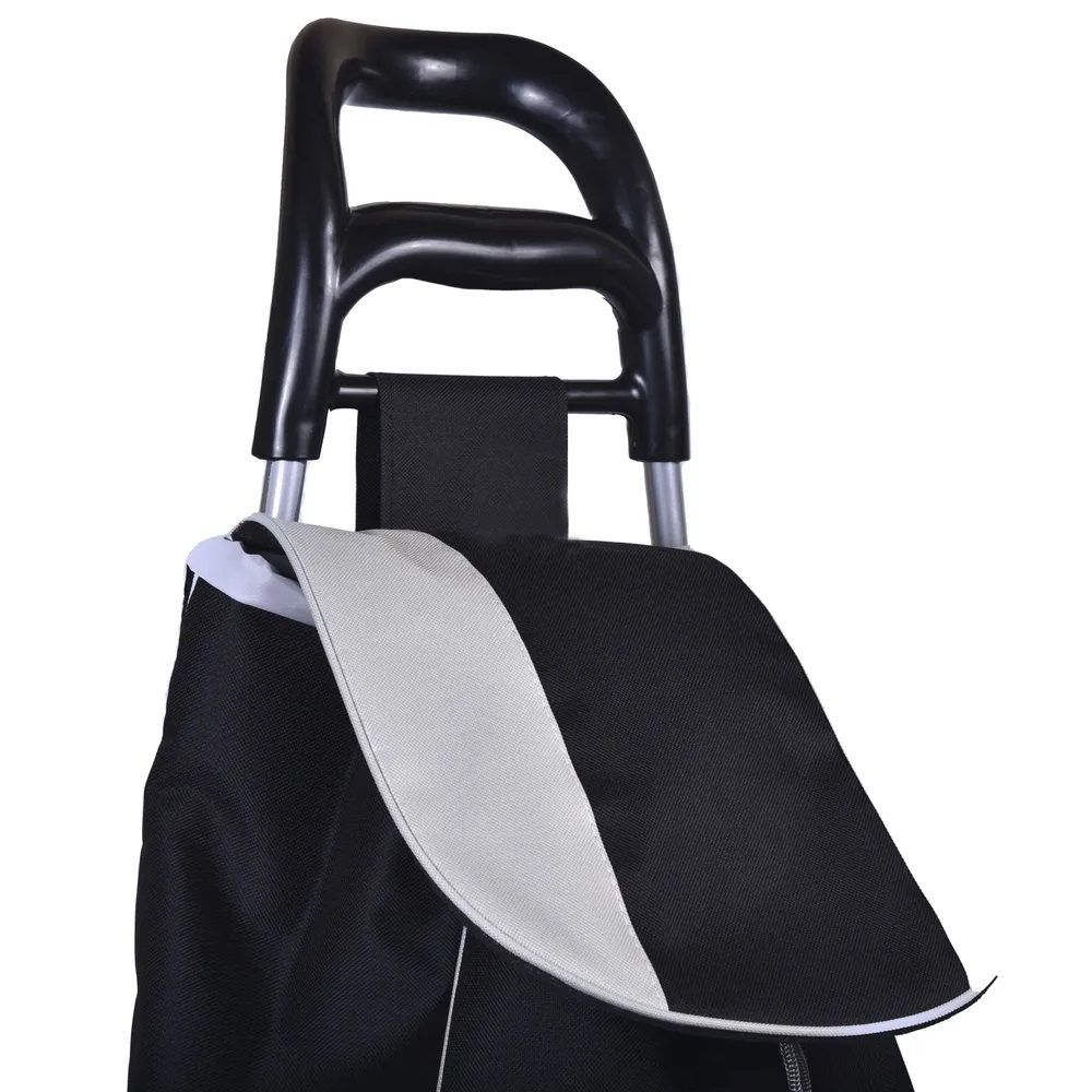 Тележка хозяйственная с сумкой до 30 кг 96/56х34х18 см колеса 16 см микс арт.AVSP8370