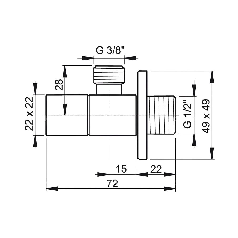 Вентиль угловой для подключения смесителя 1/2"-3/8" Alcaplast ARV-002