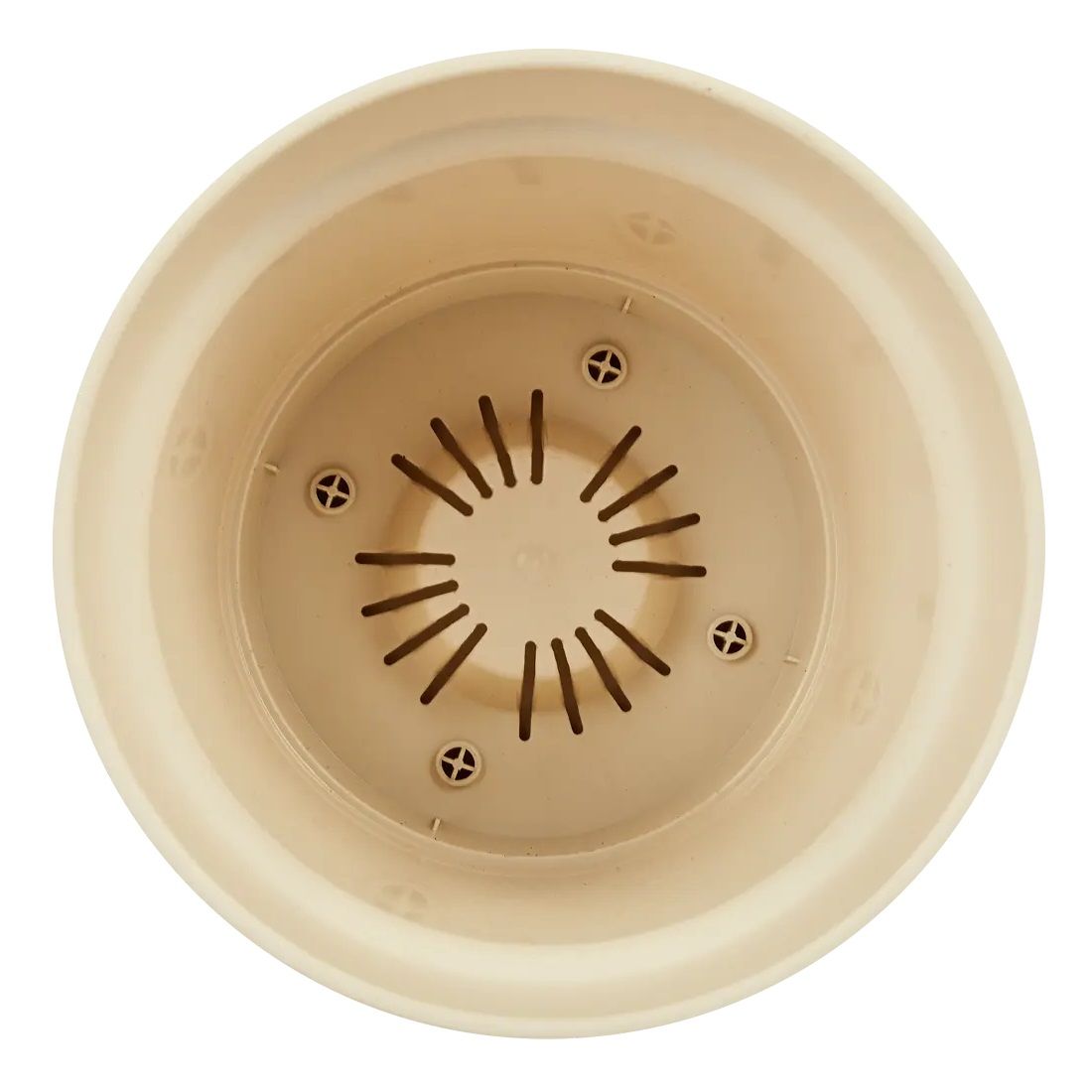 Горшок цветочный Mint светло-бежевый 15 см 1,2 л с поддоном