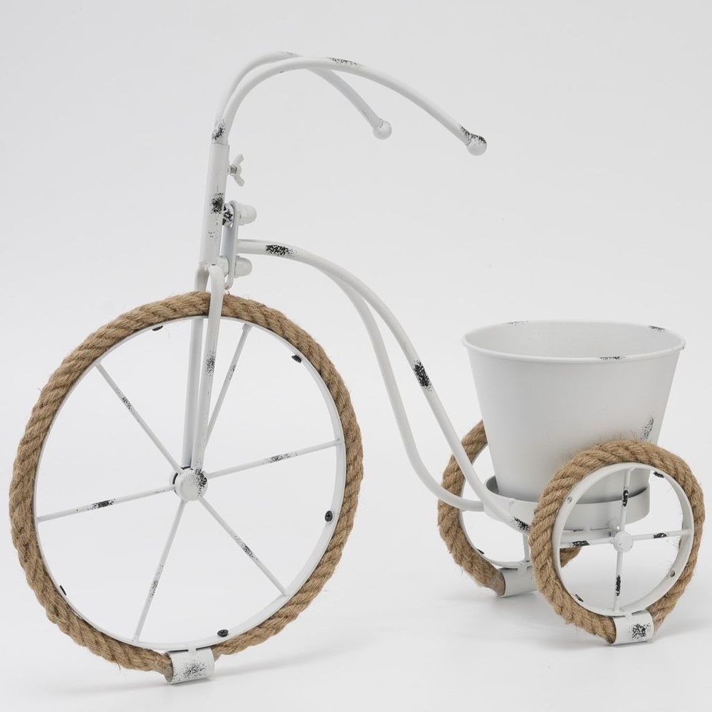 Подставка Велосипед на 1 цветок белая 430х530 мм 2024-3445