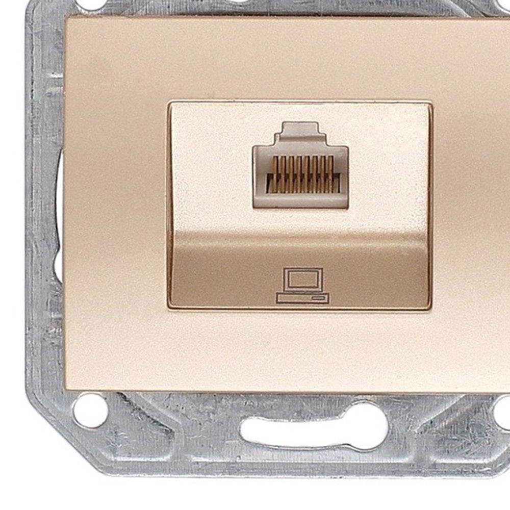 Розетка скрытой проводки Corsa ST золото металлик 1 местная компакт cat 5E