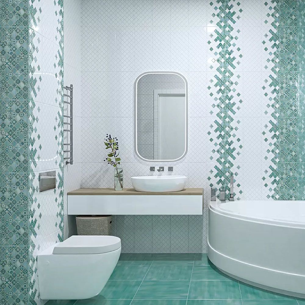 Плитка настенная Azori Calypso White 20,1х50,5 см белая 1,62/1,52 м2