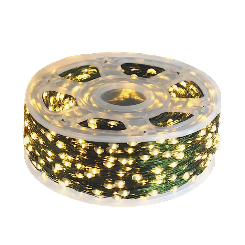 Гирлянда для дома Моя Елочка Роса 100 м 1000 ламп LED зеленый пров, теплый белый 2024-3161-1